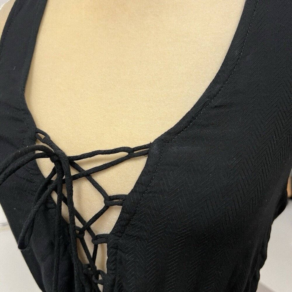 Gypsy By The Sea Black Lace Front Romper Size S Small - Picture 6 of 7